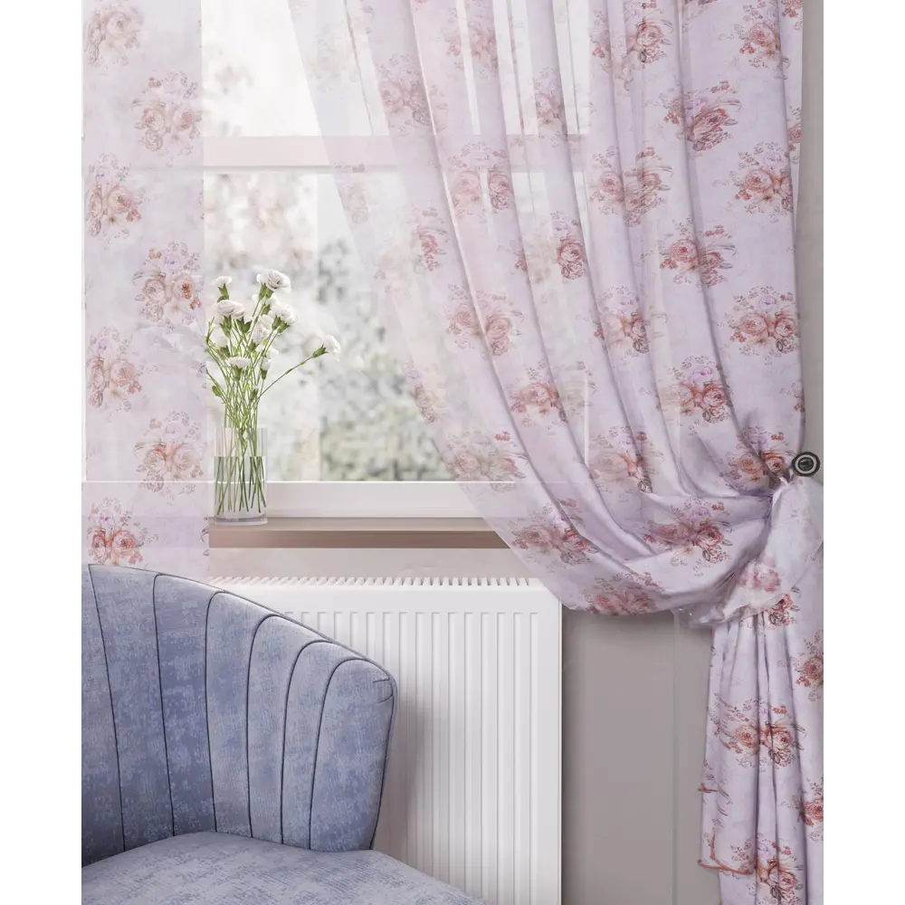 Фото Тюль Паула YML1622 на шторной ленте 250x300 см, цвет коричневый Фото Тюль Паула YML1622 на шторной ленте 250x300 см, цвет коричневый