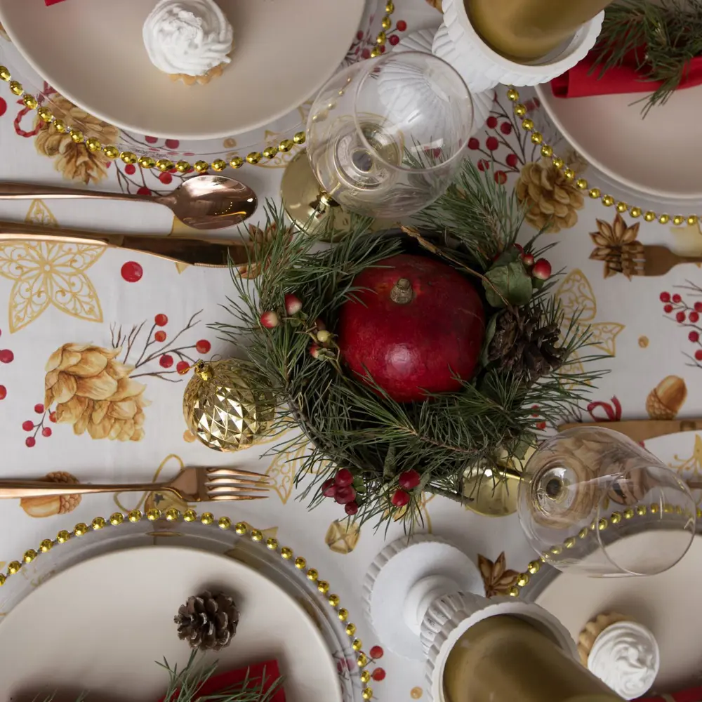 Фото 8 Скатерть Этель Golden Christmas 220x149см прямоугольная белая Фото 8 Скатерть Этель Golden Christmas 220x149см прямоугольная белая
