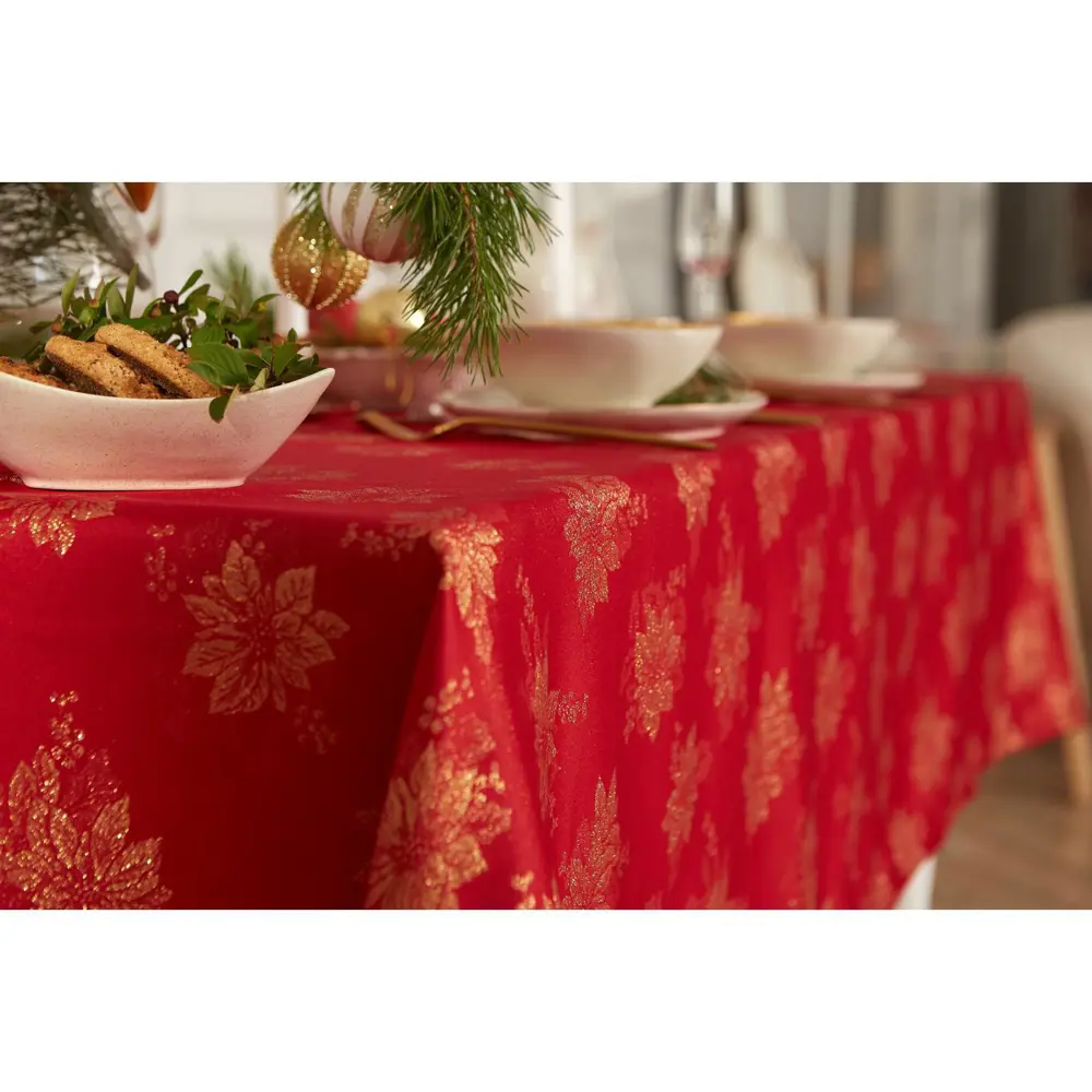 Фото 8 Скатерть Этель Пуансеттия 180x142см прямоугольная красная Фото 8 Скатерть Этель Пуансеттия 180x142см прямоугольная красная