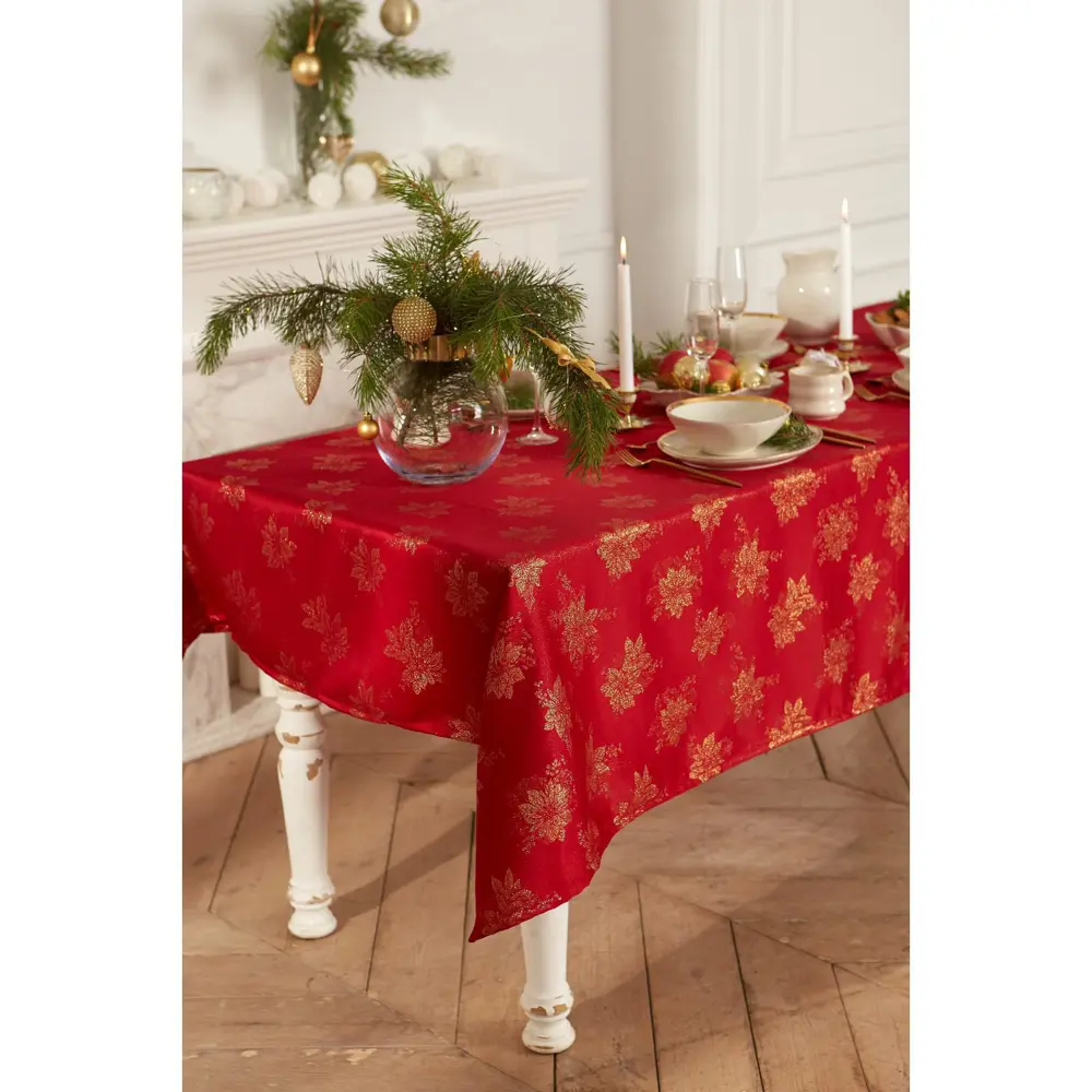 Фото 9 Скатерть Этель Пуансеттия 180x142см прямоугольная красная Фото 9 Скатерть Этель Пуансеттия 180x142см прямоугольная красная