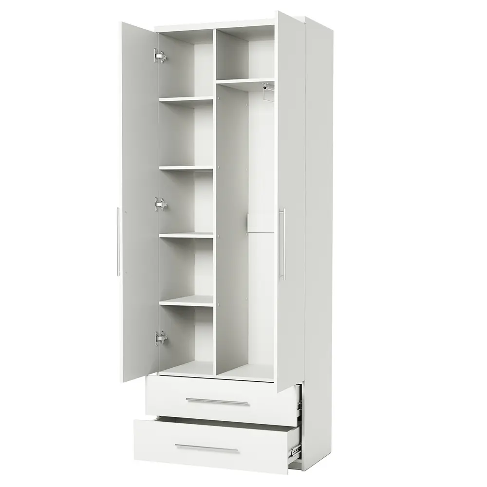 Фото 3 Шкаф распашной Шарм-дизайн Комфорт МКЯ-22 100x220x45 см ЛДСП цвет белый Фото 3 Шкаф распашной Шарм-дизайн Комфорт МКЯ-22 100x220x45 см ЛДСП цвет белый