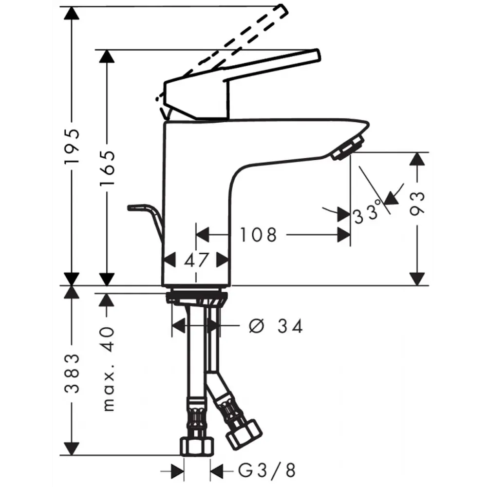Фото 2 Смеситель для раковины Hansgrohe Novus Loop 71081000 однорычажный цвет хром Фото 2 Смеситель для раковины Hansgrohe Novus Loop 71081000 однорычажный цвет хром