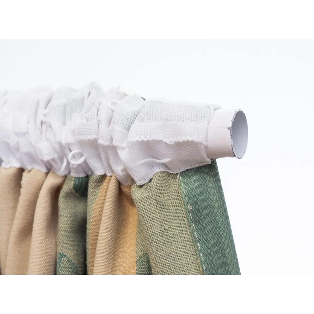 Фото 6 Штора на ленте Полоса-листья 170x250 цвет зеленый