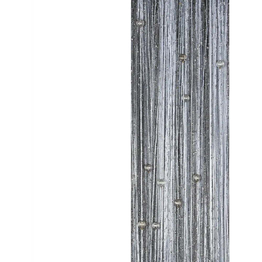 Фото 2 Нитяные шторы кисея с люрексом и шариками 280x300 см цвет белый/серый/темно-серый Фото 2 Нитяные шторы кисея с люрексом и шариками 280x300 см цвет белый/серый/темно-серый