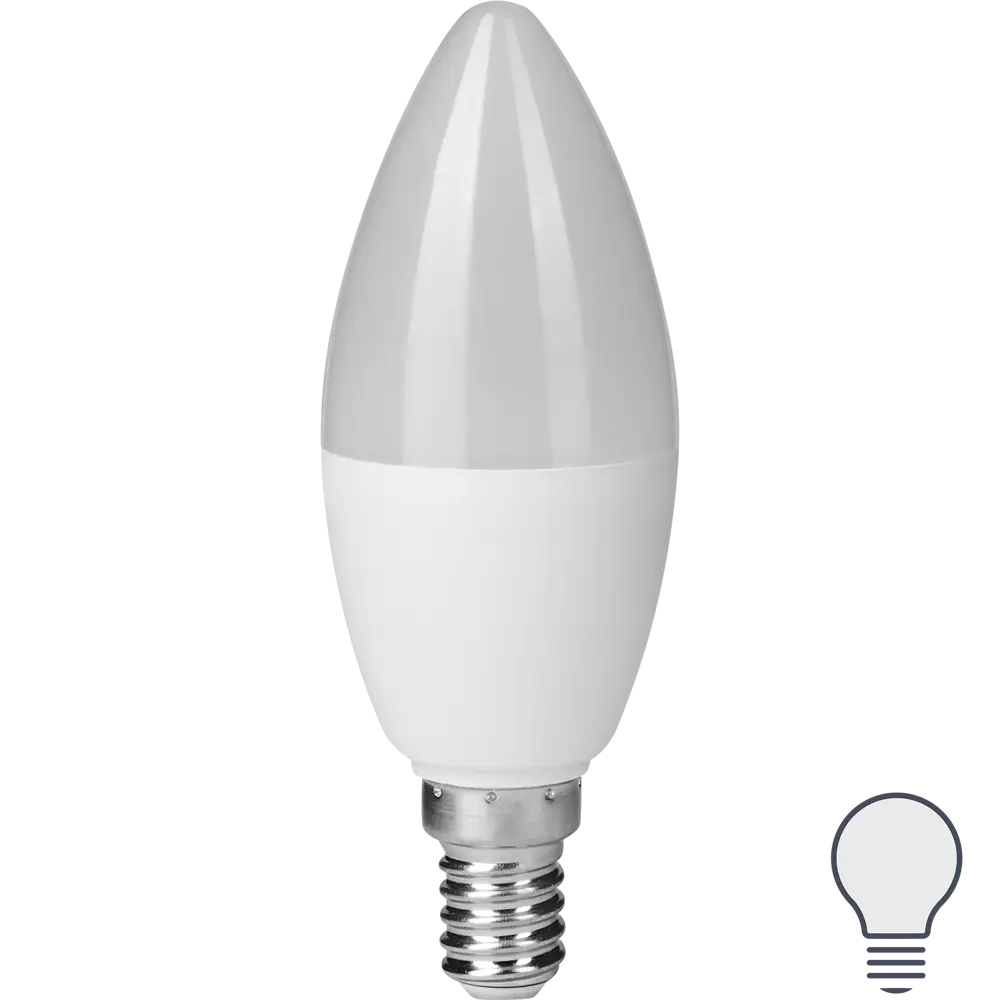 Фото Лампа светодиодная Osram E14 220-240 В 6.5 Вт свеча матовая 550 лм нейтральный белый свет Фото Лампа светодиодная Osram E14 220-240 В 6.5 Вт свеча матовая 550 лм нейтральный белый свет