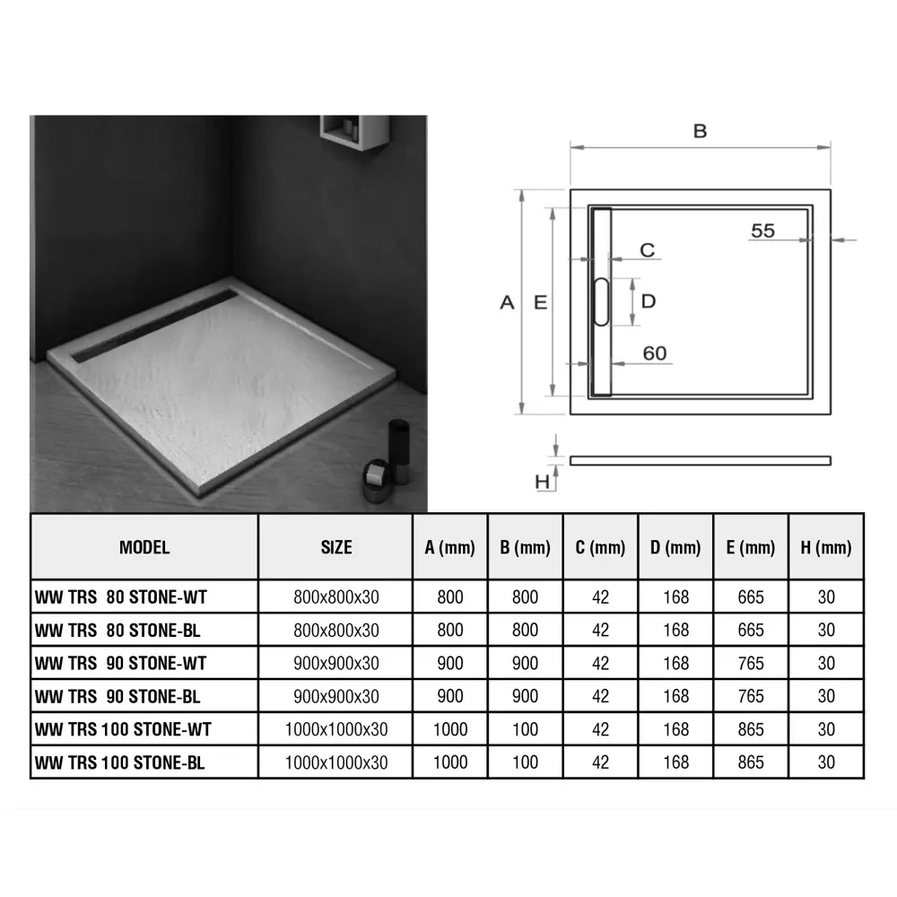 Фото 2 Душевой поддон Weltwasser BH10000004365 квадрат искусственный камень 80x80см Фото 2 Душевой поддон Weltwasser BH10000004365 квадрат искусственный камень 80x80см