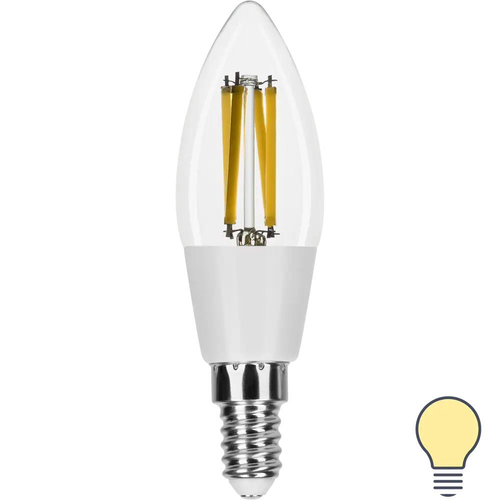 Фото 2 Лампа умная светодиодная филаментная Gauss E14 220-240 В 4.5 Вт свеча прозрачная 495 лм тёплый белый свет Фото 2 Лампа умная светодиодная филаментная Gauss E14 220-240 В 4.5 Вт свеча прозрачная 495 лм тёплый белый свет