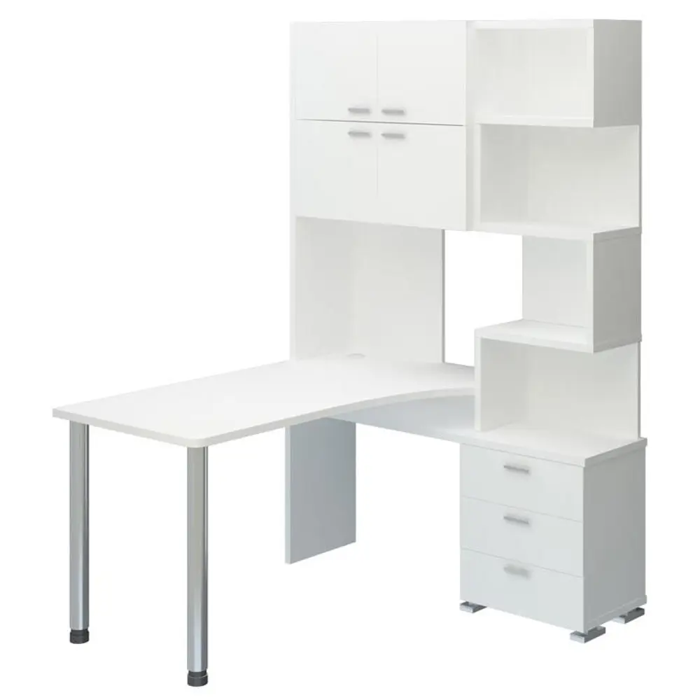 Фото Компьютерный стол Мэрдэс Ср-500м/140 бе-прав 130x140x199 см ЛДСП цвет белый жемчуг Фото Компьютерный стол Мэрдэс Ср-500м/140 бе-прав 130x140x199 см ЛДСП цвет белый жемчуг