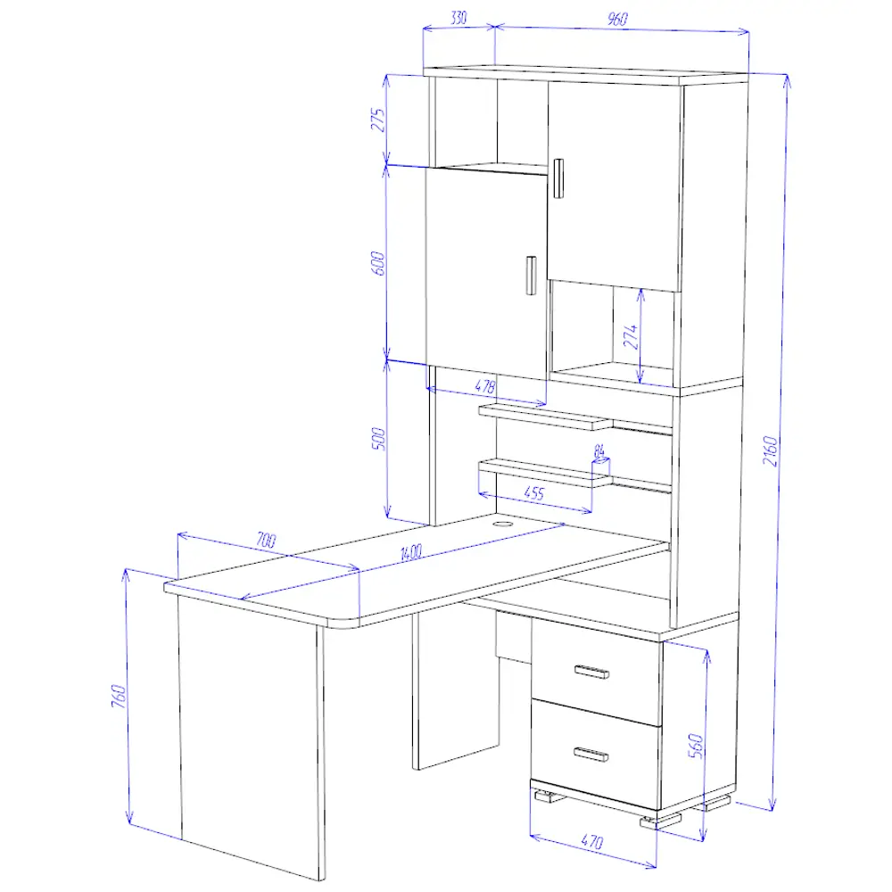 Фото 2 Компьютерный стол Мэрдэс Ср-720/140 шкш-ч-прав 96x140x216 см ЛДСП цвет коричневый, бежево-белый Фото 2 Компьютерный стол Мэрдэс Ср-720/140 шкш-ч-прав 96x140x216 см ЛДСП цвет коричневый, бежево-белый