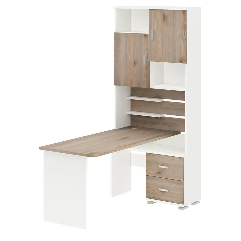 Фото Компьютерный стол Мэрдэс Ср-720/160 бенн-прав 96x160x216 см ЛДСП цвет серый дуб, белый жемчуг Фото Компьютерный стол Мэрдэс Ср-720/160 бенн-прав 96x160x216 см ЛДСП цвет серый дуб, белый жемчуг