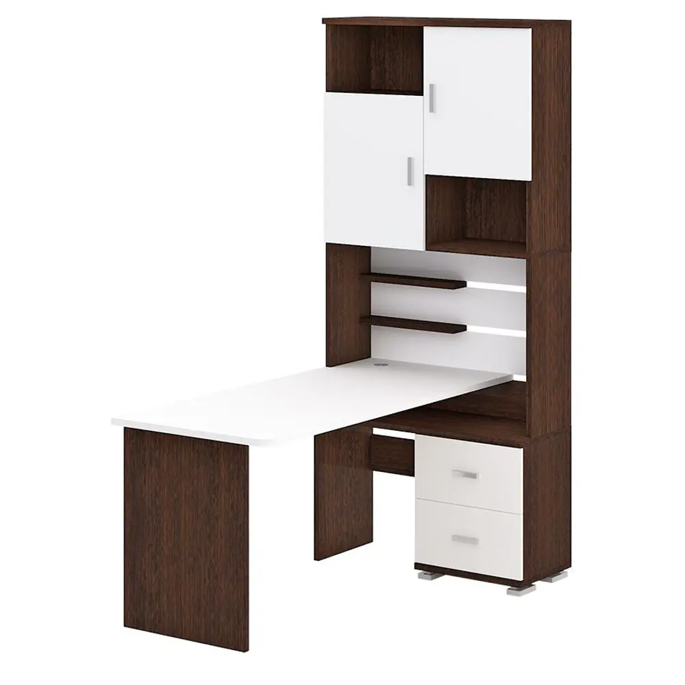 Фото Компьютерный стол Мэрдэс Ср-720/160 вбебе-прав 96x160x216 см ЛДСП цвет венге, белый жемчуг Фото Компьютерный стол Мэрдэс Ср-720/160 вбебе-прав 96x160x216 см ЛДСП цвет венге, белый жемчуг