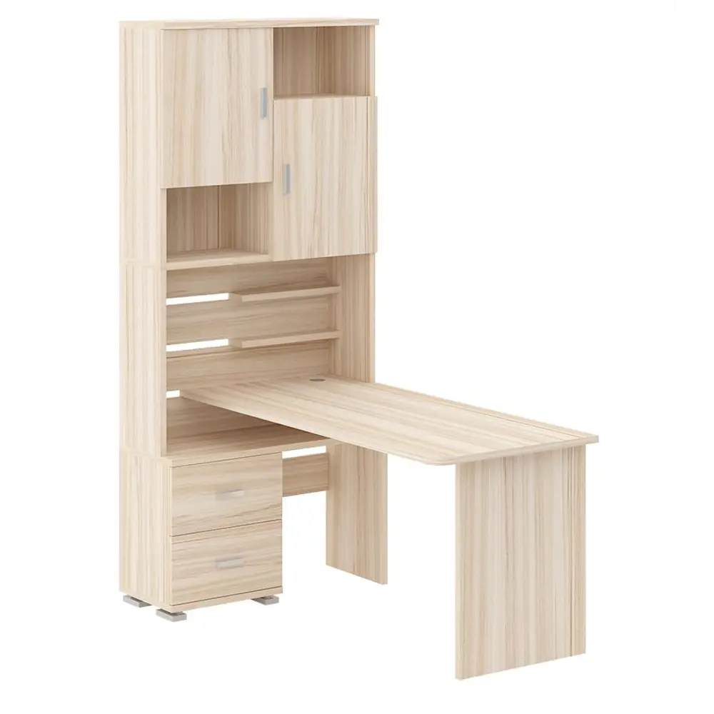 Фото Компьютерный стол Мэрдэс Ср-720/160 к-лев 96x160x216 см ЛДСП цвет бежево-белый Фото Компьютерный стол Мэрдэс Ср-720/160 к-лев 96x160x216 см ЛДСП цвет бежево-белый