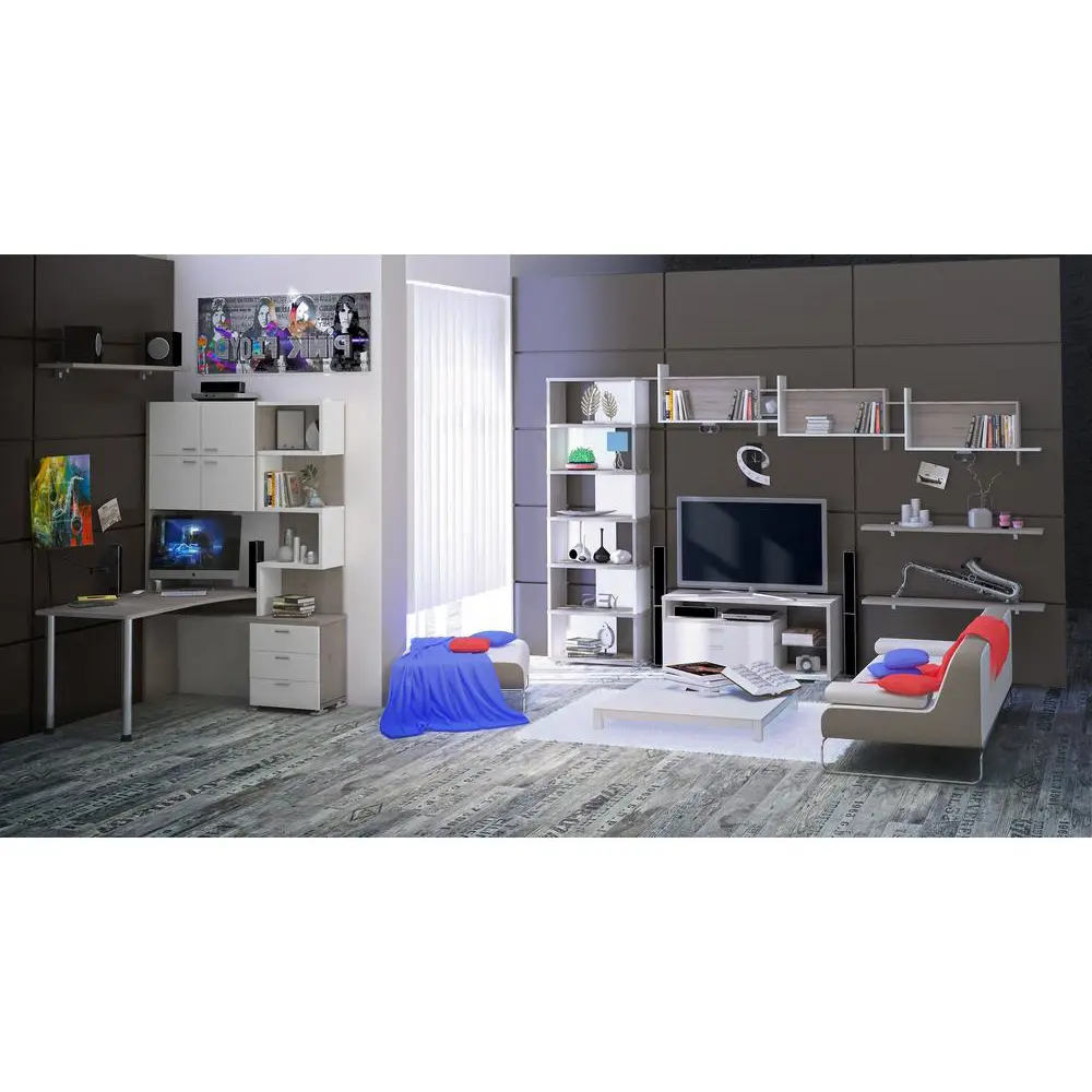 Фото 4 Компьютерный стол Мэрдэс Ср-500м/160 к-прав 130x160x199 см ЛДСП цвет бежево-белый Фото 4 Компьютерный стол Мэрдэс Ср-500м/160 к-прав 130x160x199 см ЛДСП цвет бежево-белый