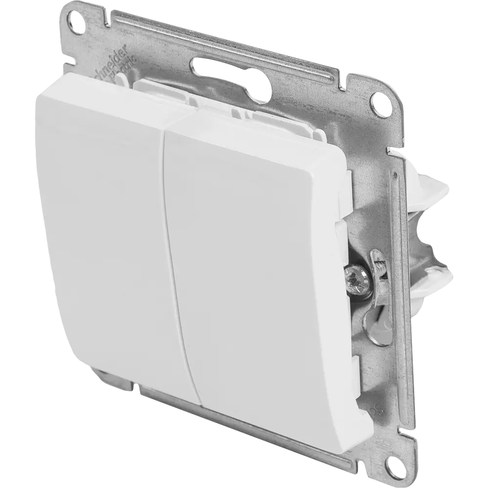 Фото Переключатель встраиваемый Systeme Electric Glossa 2 клавиши цвет молочный Фото Переключатель встраиваемый Systeme Electric Glossa 2 клавиши цвет молочный