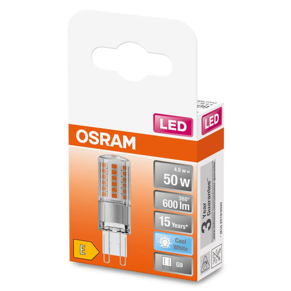 Фото 4 Лампа светодиодная Osram капсульная G9 4.8 Вт/840 600 Лм Фото 4 Лампа светодиодная Osram капсульная G9 4.8 Вт/840 600 Лм