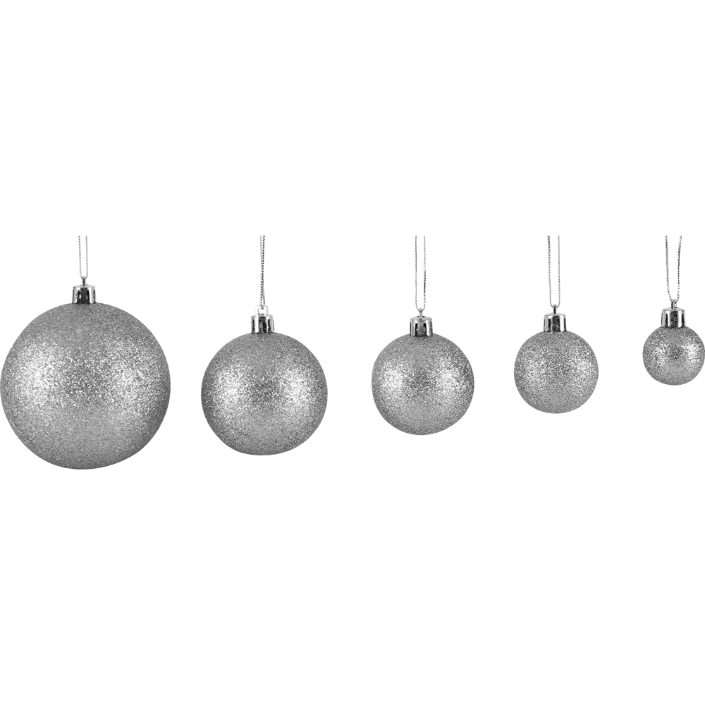 Фото 4 Набор ёлочных шаров 3-8 см цвет серебро/голубой, 46 шт.