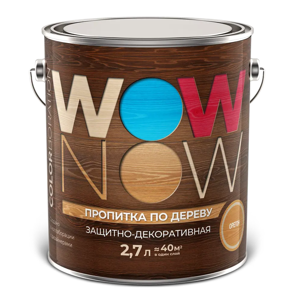 Фото 2 Пропитка по дереву Wow Now защитно-декоративная с льняным маслом орегон 2.7 л Фото 2 Пропитка по дереву Wow Now защитно-декоративная с льняным маслом орегон 2.7 л