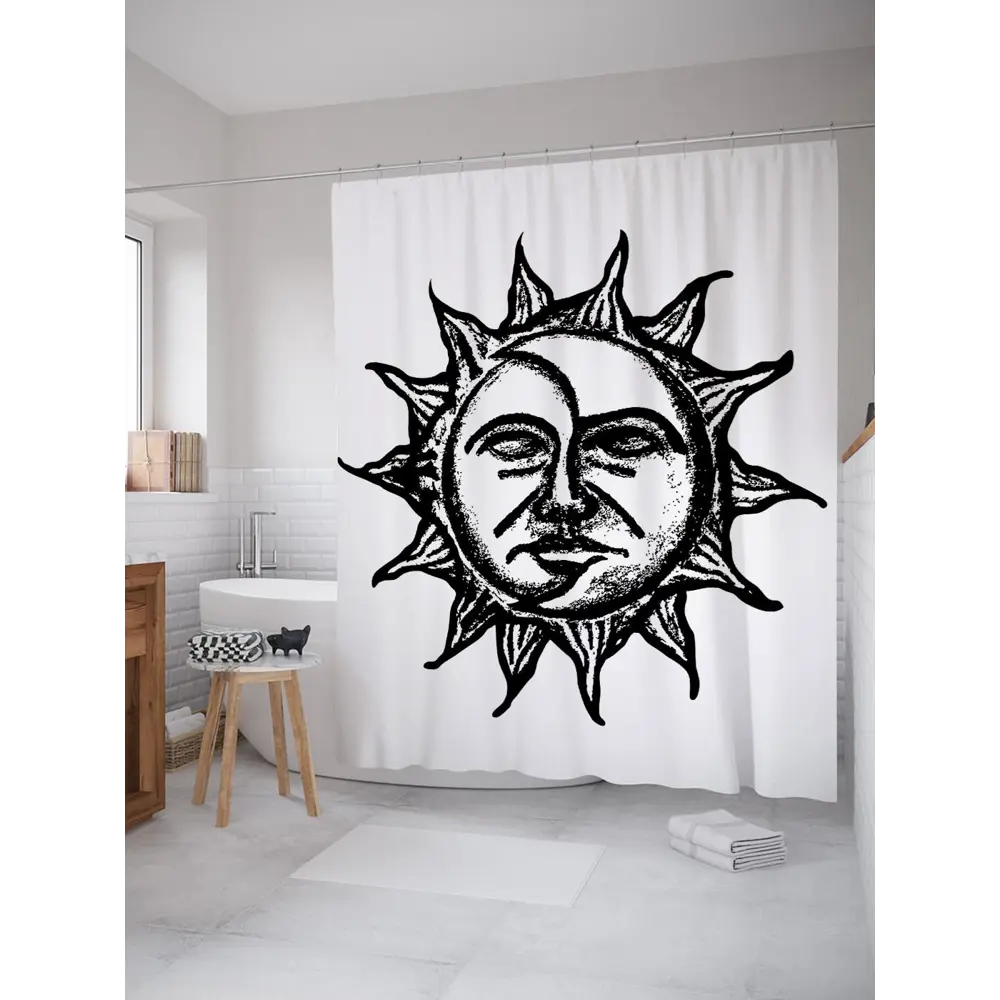 Фото Шторка для ванной комнаты JoyArty sc_35676 200x180см цвет серый серебристый