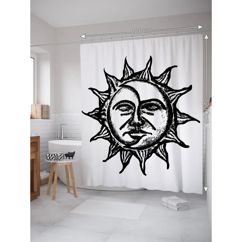 Фото 2 Шторка для ванной комнаты JoyArty sc_35676 200x180см цвет серый серебристый