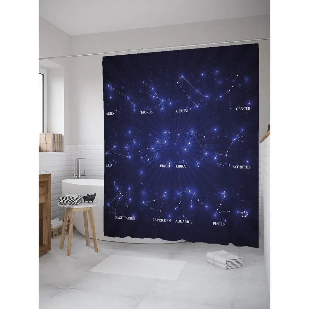 Фото Шторка для ванной комнаты JoyArty sc_35285 200x180см цвет синий Фото Шторка для ванной комнаты JoyArty sc_35285 200x180см цвет синий