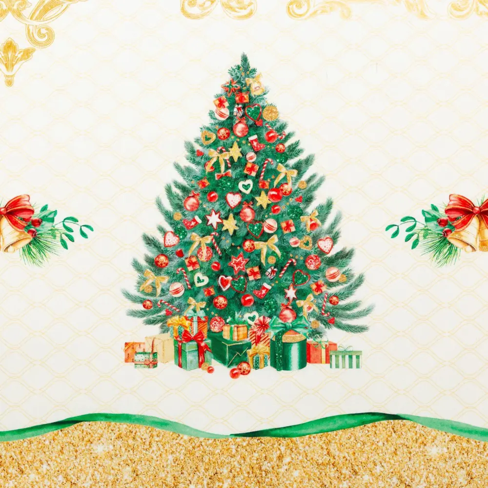 Фото 7 Скатерть Этель Golden Christmas 220x150 см прямоугольная цвет белый Фото 7 Скатерть Этель Golden Christmas 220x150 см прямоугольная цвет белый