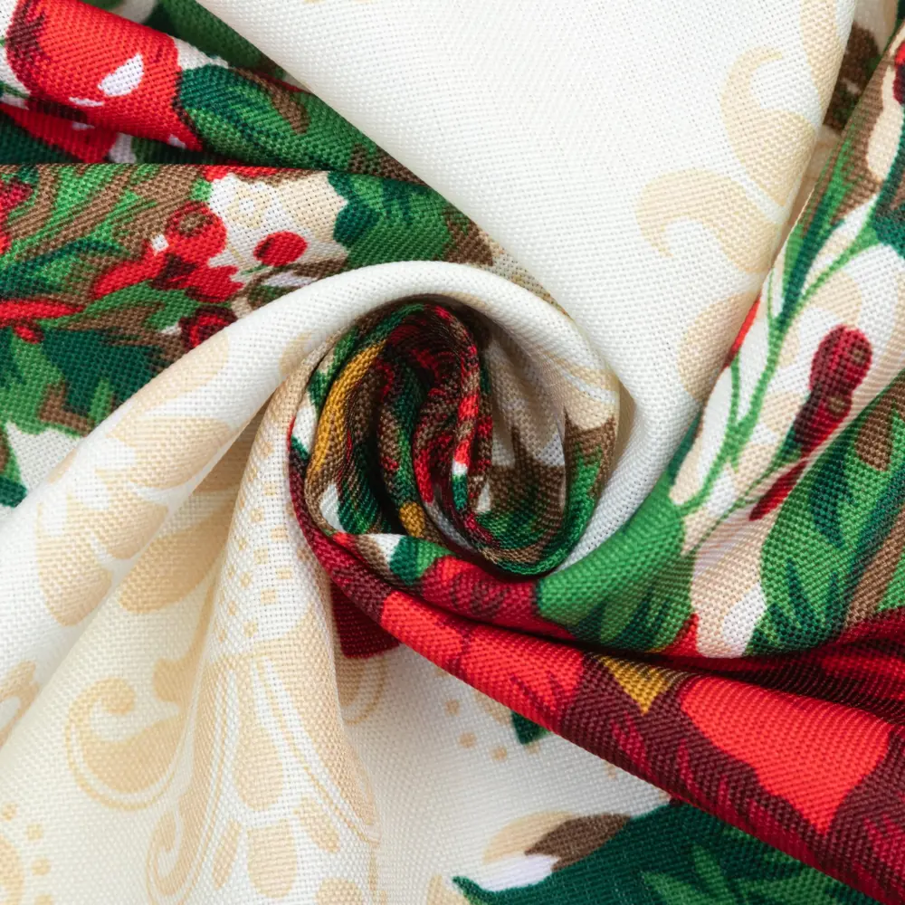 Фото 6 Скатерть Доляна Новогодние украшения 220x145см прямоугольная цвет белый