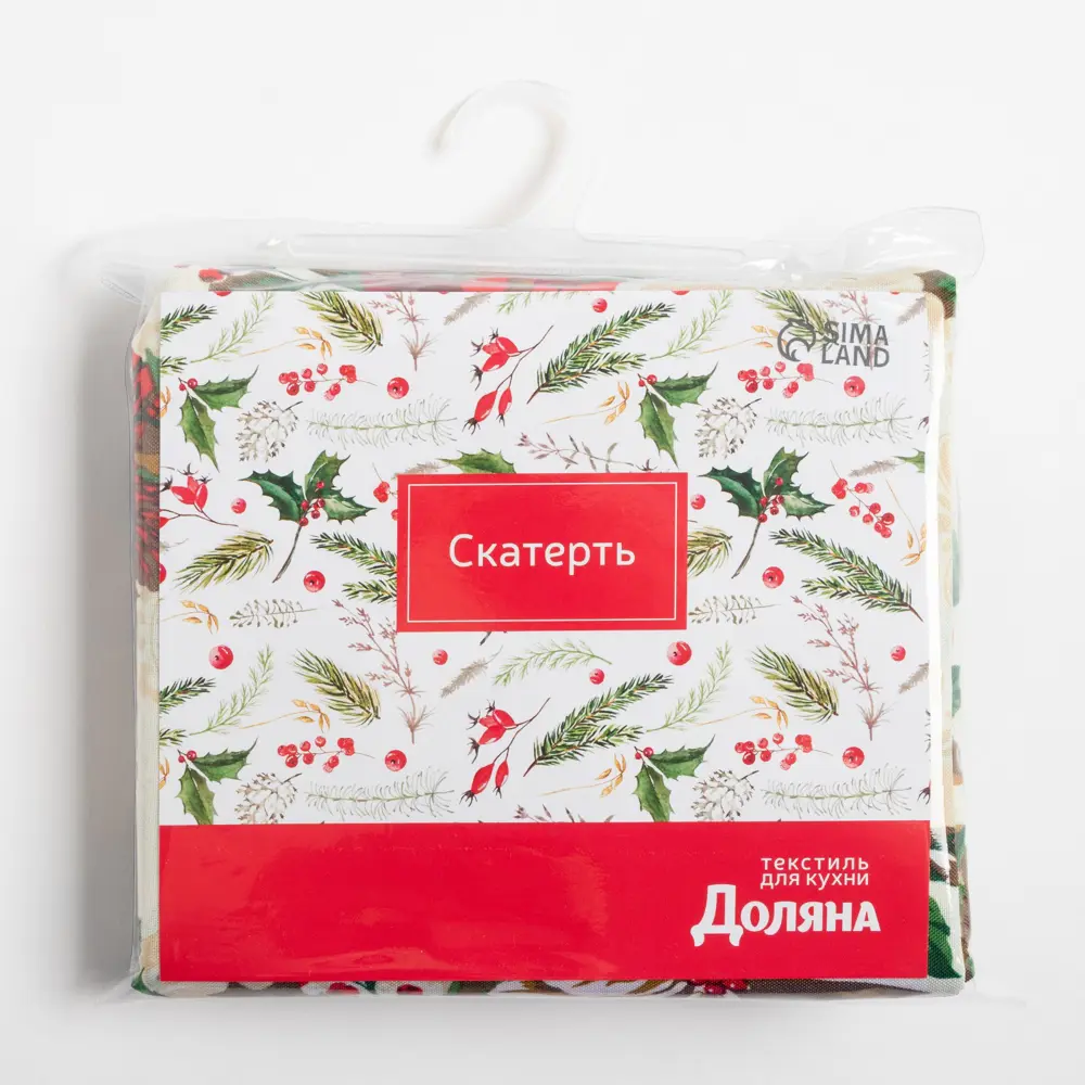 Фото 8 Скатерть Доляна Новогодние украшения 220x145см прямоугольная цвет белый Фото 8 Скатерть Доляна Новогодние украшения 220x145см прямоугольная цвет белый