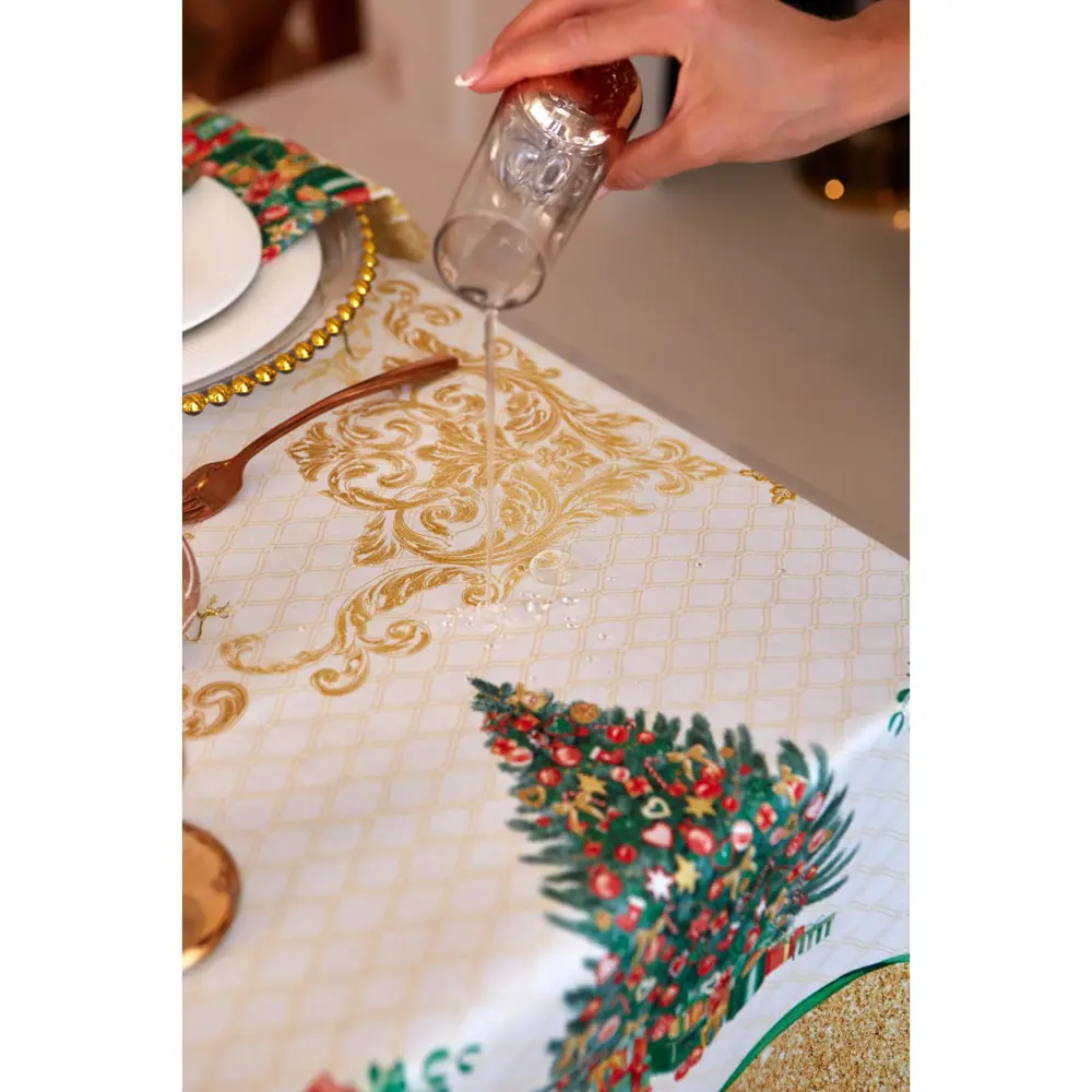 Фото 7 Скатерть Этель Golden Christmas 150x150см круг цвет зеленый Фото 7 Скатерть Этель Golden Christmas 150x150см круг цвет зеленый