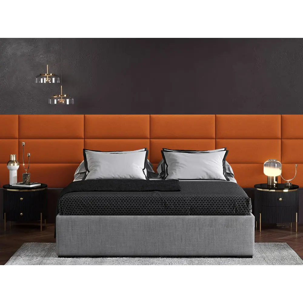 Фото Мягкая панель Tartilla прямоугольник велюр цвет оранжевый 800х300х29мм 1шт Фото Мягкая панель Tartilla прямоугольник велюр цвет оранжевый 800х300х29мм 1шт