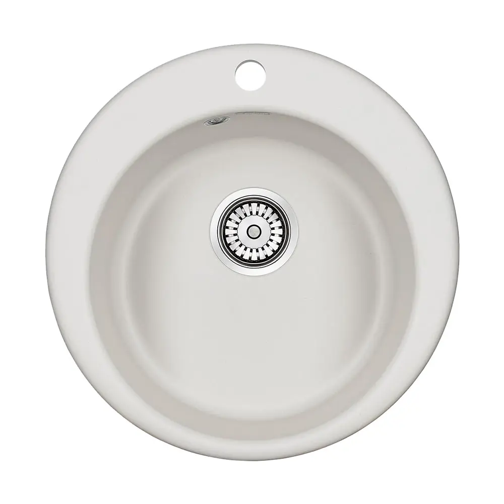 Фото Кухонная мойка Paulmark PM404800-WH Gelegen 48x48x19 см кварц цвет белый Фото Кухонная мойка Paulmark PM404800-WH Gelegen 48x48x19 см кварц цвет белый