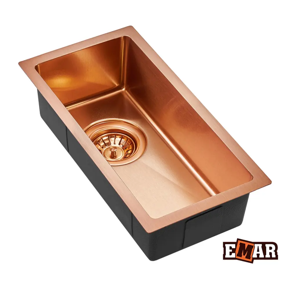 Фото Мойка универсального монтажа Emar Nano coppery 45x23x13 см нержавеющая сталь цвет медь Фото Мойка универсального монтажа Emar Nano coppery 45x23x13 см нержавеющая сталь цвет медь