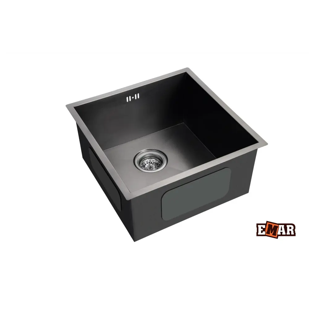 Фото Врезная мойка Emar Nano dark EMB-102 45x45x23 см нержавеющая сталь цвет черный Фото Врезная мойка Emar Nano dark EMB-102 45x45x23 см нержавеющая сталь цвет черный