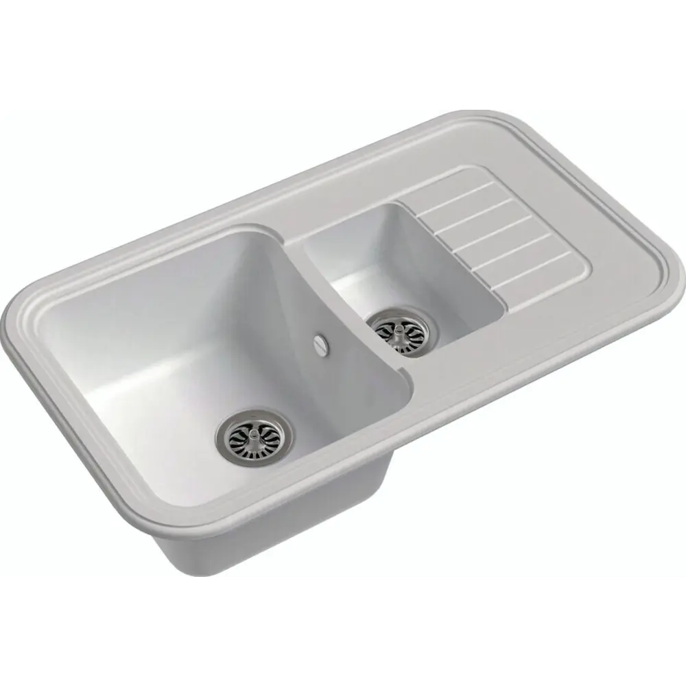 Фото Мойка под столешницу Ewigstein Antik 60kf 91x56x25 см гранит цвет белый Фото Мойка под столешницу Ewigstein Antik 60kf 91x56x25 см гранит цвет белый