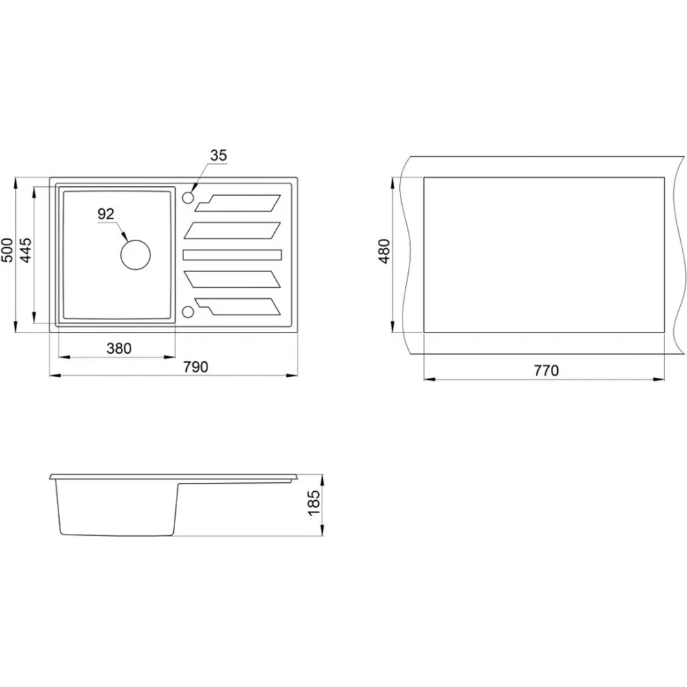 Фото 2 Мойка под столешницу Granula gr-8002 84x55x23 см гранит цвет бежевый Фото 2 Мойка под столешницу Granula gr-8002 84x55x23 см гранит цвет бежевый