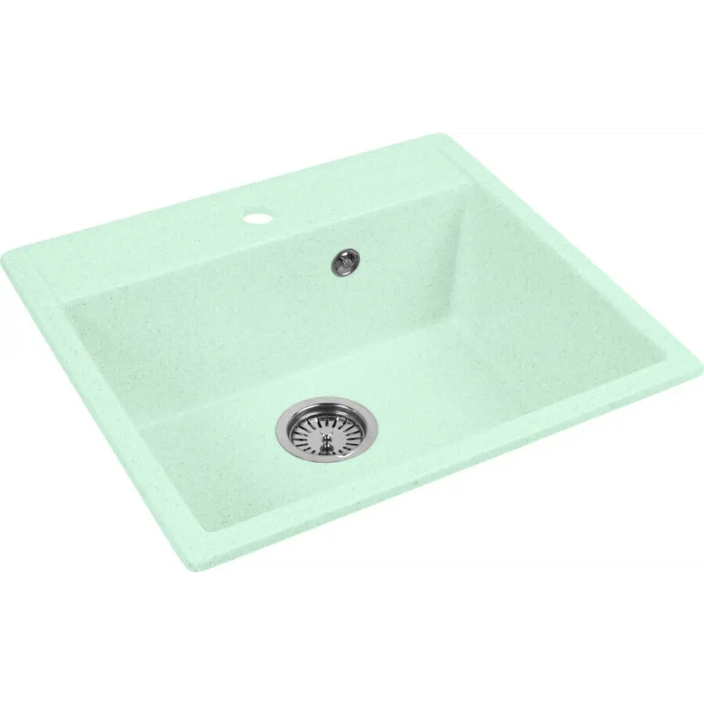 Фото 2 Мойка под столешницу Aquagranitex M-56 61x55x25 см мрамор цвет салатовый Фото 2 Мойка под столешницу Aquagranitex M-56 61x55x25 см мрамор цвет салатовый