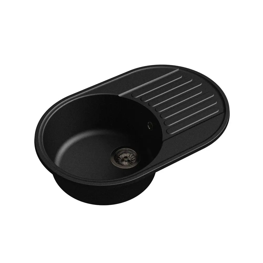 Фото Мойка под столешницу Granfest Quarz z18 80x55x23 см гранит цвет черный Фото Мойка под столешницу Granfest Quarz z18 80x55x23 см гранит цвет черный