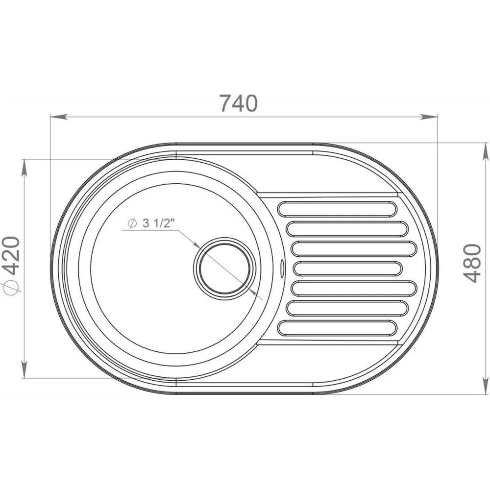 Фото 2 Мойка под столешницу Granfest Quarz z18 80x55x23 см мрамор цвет бежевый