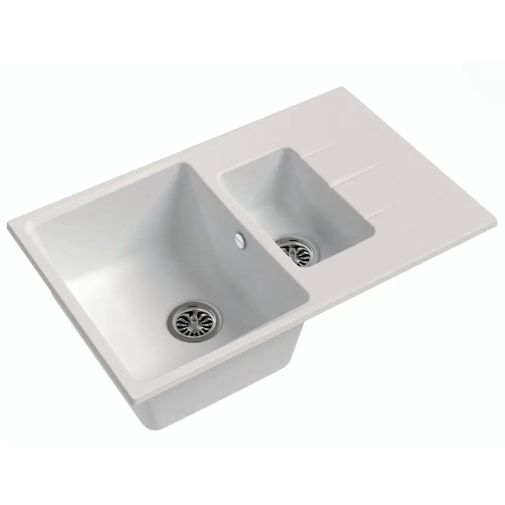 Фото Мойка под столешницу Ewigstein Gerd 60k 83x55x25 см гранит цвет белый иней Фото Мойка под столешницу Ewigstein Gerd 60k 83x55x25 см гранит цвет белый иней