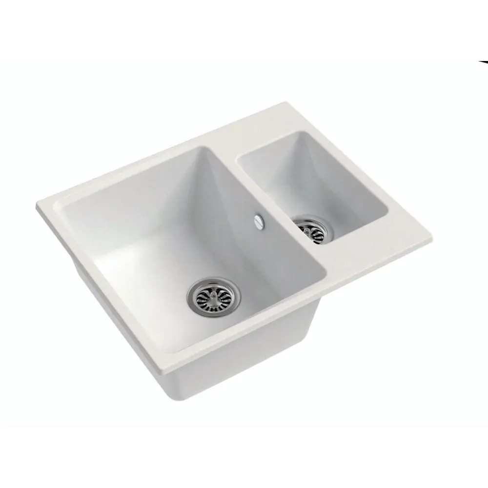 Фото Мойка под столешницу Ewigstein Gerd 60k 65x55x25 см гранит цвет белый иней Фото Мойка под столешницу Ewigstein Gerd 60k 65x55x25 см гранит цвет белый иней