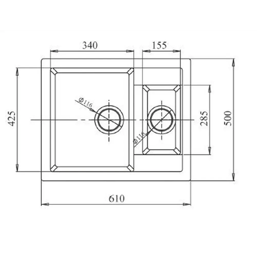 Фото 2 Мойка под столешницу Granfest Q-610 66x55x25 см мрамор цвет бежевый Фото 2 Мойка под столешницу Granfest Q-610 66x55x25 см мрамор цвет бежевый