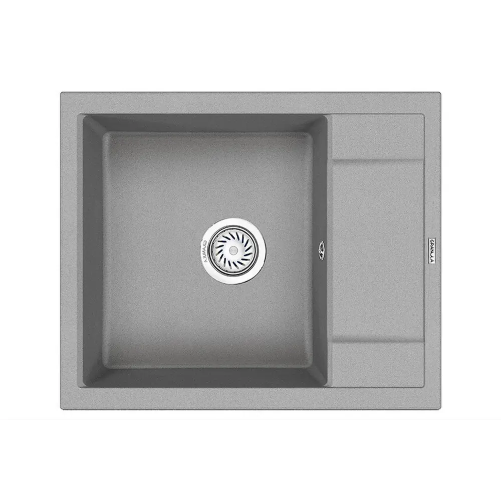 Фото Мойка под столешницу Granula 6002 69x54x26 см кварцевый песок цвет серый Фото Мойка под столешницу Granula 6002 69x54x26 см кварцевый песок цвет серый