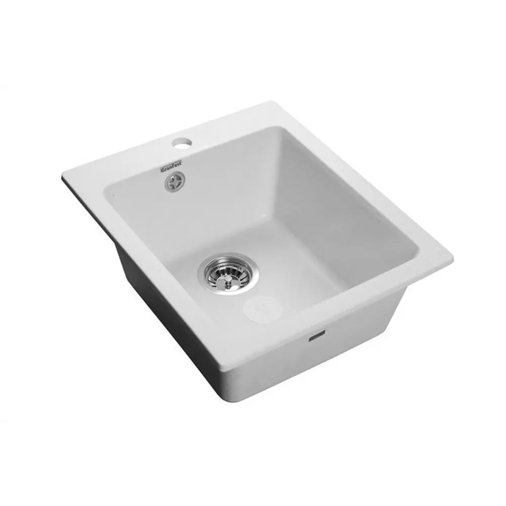 Фото Мойка под столешницу Granfest P-505 58x57x25 см мрамор цвет белый Фото Мойка под столешницу Granfest P-505 58x57x25 см мрамор цвет белый