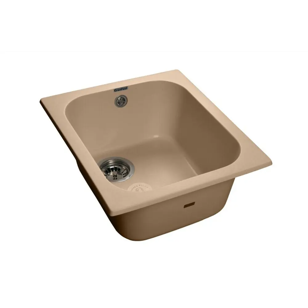 Фото Кухонная мойка под столешницу Granfest S-430 56x56x28 см мрамор цвет бежевый топаз Фото Кухонная мойка под столешницу Granfest S-430 56x56x28 см мрамор цвет бежевый топаз