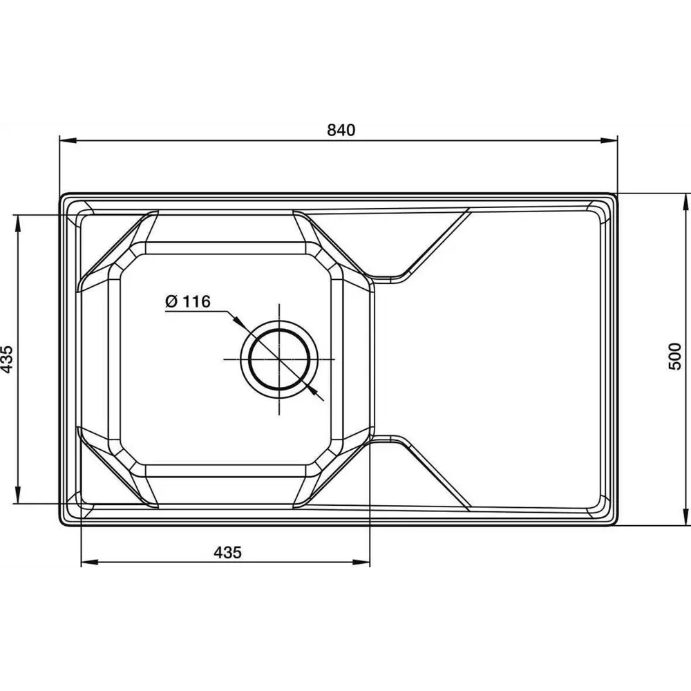 Фото 3 Кухонная мойка под столешницу Granfest Unique 90x53x25 см мрамор цвет белый Фото 3 Кухонная мойка под столешницу Granfest Unique 90x53x25 см мрамор цвет белый