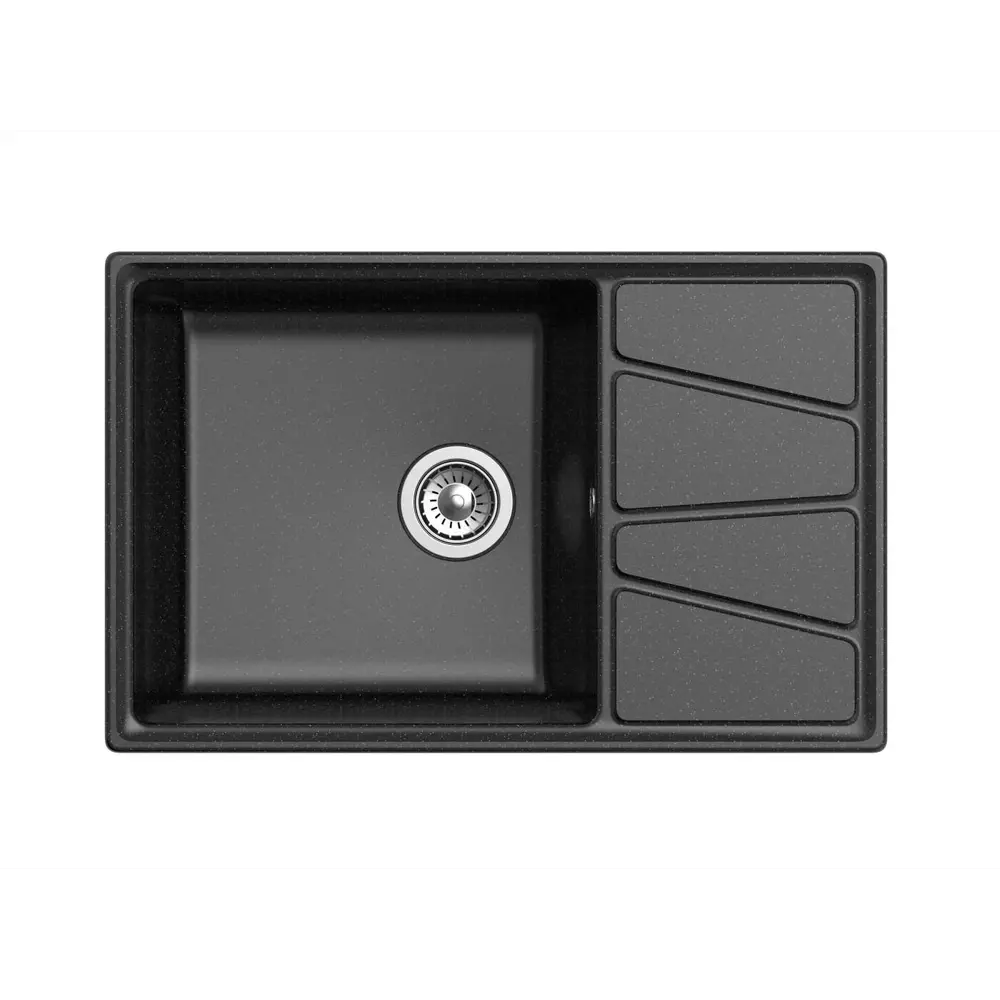 Фото 2 Кухонная мойка под столешницу Granfest Vertex 90x53x25 см мрамор цвет черный Фото 2 Кухонная мойка под столешницу Granfest Vertex 90x53x25 см мрамор цвет черный