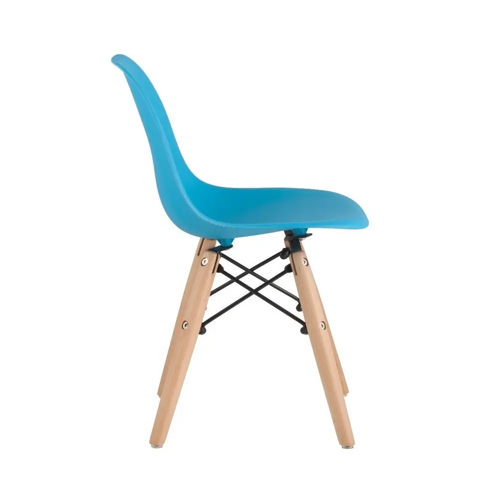 Фото 2 Кухонный стул Stool Group Eames small 54x38x31 см пластик цвет голубой ножки дерево Фото 2 Кухонный стул Stool Group Eames small 54x38x31 см пластик цвет голубой ножки дерево