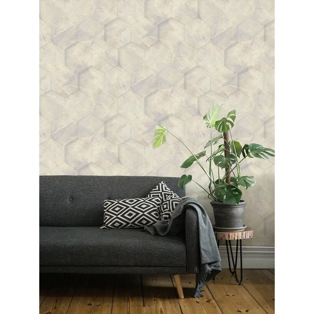 Фото 3 Обои флизелиновые Euro decor Hexagon 1.06 м светло-серые 7173-13 Фото 3 Обои флизелиновые Euro decor Hexagon 1.06 м светло-серые 7173-13