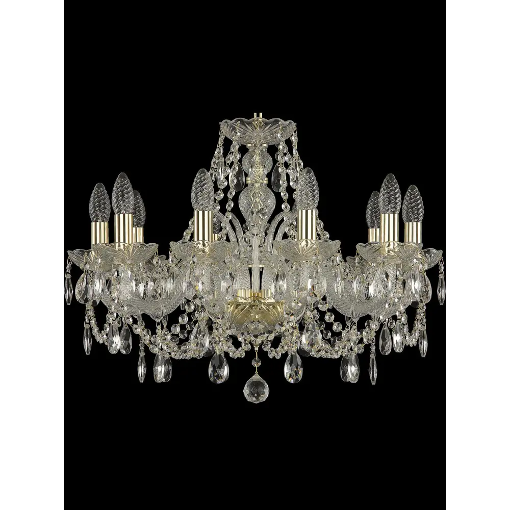 Фото 2 Люстра хрустальная Bohemia Ivele Crystal 1411 105.10.195.G E14 10 ламп 20 м²