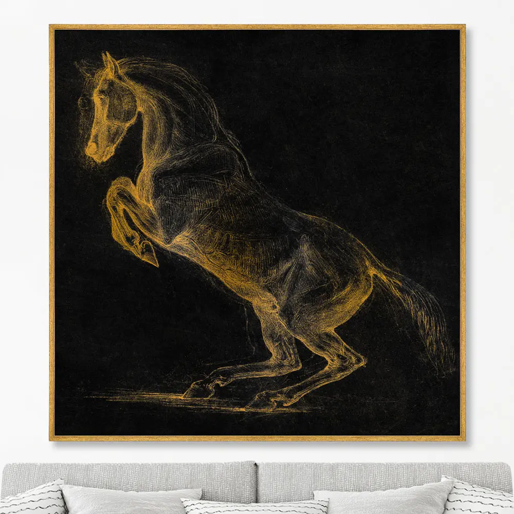 Фото Репродукция картины на холсте "A prancing horse ii. 1790г" 105x105 см Фото Репродукция картины на холсте "A prancing horse ii. 1790г" 105x105 см