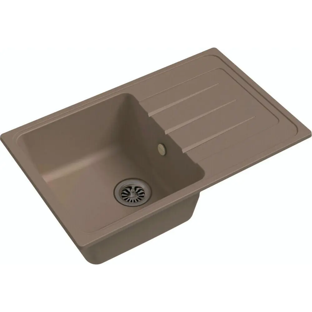 Фото Мойка под столешницу Ewigstein Elegant 50f 81x53x25 см гранит цвет белый Фото Мойка под столешницу Ewigstein Elegant 50f 81x53x25 см гранит цвет белый